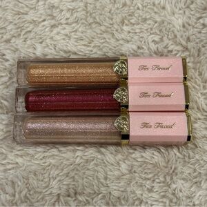 too faced high shine sparkling lip gloss bundle